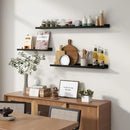 Picture Ledge Wall Shelves - 16 Inch Width Set of 3, Solid Pine Wood Rustic Floating Ledge Shelves for Kids' Room, Bedroom, Kitchen, Bathroom, Living Room, Nursery Display Decor, Black by CozyNest Decor