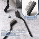 60 Pcs Mini Wire Brush Set Stainless Steel Wire Bristle Scratch Brush Small Metal Brush for Cleaning Curved Handle Masonry Welding for Cleaning Welding Slag and Rust Tool, Black, 6.7 Inches by CozyNest Decor