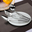Pleafind Serving Utensils Set for Parties,3-Piece Silver Stainless Steel utensils set,Includes 1 Serving Spoon, 1 Slotted Spoon and 1 Soup Ladle,Serving Spoons for Buffet by CozyNest Decor