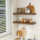 RICHFOCUS 36Inch Floating Shelves for Wall 2 Pack Shelves for Bedroom|Kitchen|Bathroom Wall Mounted Rustic Wood Floating Shelf with Invisible Brackets for Books|Storage|Decor, Walnut by CozyNest Decor