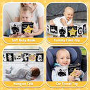 OKOOKO Black and White Baby Book High Contrast Baby Toy 0-6 Months Baby Soft Book Tummy Time Toy Crib Stroller Toy Montessori Sensory Toy Early Education for 0-6 6-12 Months Newborn Baby Infant by TinyTreasures Baby Boutique