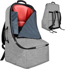 Padded Car Seat Travel Bag for Airplane, Heavy Duty Backpack for Air Travel, Water-Resistant Carrier with Shoulder Strap, Fits Most Car Seats (Grey) by TinyTreasures Baby Boutique
