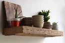 Urban Legacy Reclaimed Barn Beam Deep Shelves | Deep Shelves with Brackets Included, Set of 2 | (Natural Low Profile Bracket, 24" x 11" x 3") by CozyNest Decor