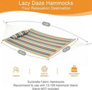 Lazy Daze 12 FT Sunbrella Fabric Hammock with Spreader Bars and Free Pillow Fits for Two Persons, All Weather and Fade Resistant for Patio Yard, 450 lbs Weight Capacity, Carousel Confetti by GreenHaven Gardens