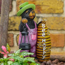 Solar Adorable Bear Garden Statue with Beehive and Lantern - “Bee Happy” Resin Outdoor Decoration for Yard, Patio, or Home Decor by CozyNest Decor