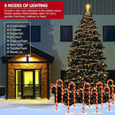 WeGuard 10PK Christmas Candy Cane Pathway Lights Outdoor Decorations 21" 8 Lighting Modes Flashing Waterproof Outdoor Lighted Christmas Decor for Garden Yard (Red) by GreenHaven Gardens