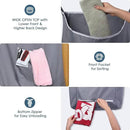 The Fine Living Co. X-Large Hanging Laundry Hamper with Over Door Hooks & Adhesive, Durable Space Saving Laundry Bag with Zipper and Wide Open Top,Hanging Dorm Laundry Hamper 20"x3.75"x31" (Gray-XL) by CozyNest Decor