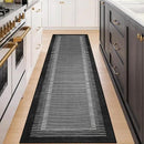 Wonnitar Striped Black Area Rugs 9x12 Living Room, Non-Slip Soft Berber Stripe Bedroom Rug, Low Pile Minimalist Floor Carpet for Dining Room Living Room Department (Black,9' x 12') by CozyNest Decor
