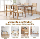 Westice Rattan Dining Chairs Set of 6, Farmhouse Natural Dining Room Chairs with Upholstered Cushion, Wood Armless Chairs for Kitchen/Restaurant by CozyNest Decor