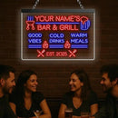 Personalized BBQ Neon Sign Custom Bar and Grill Sign Patio LED Lights Backyard Bar Signs for Men Outdoor Lighted Patio Acrylic Table Grilling Kitchen Home Garden Wall Decor by CozyNest Decor