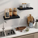 Fun Memories Rustic Black Floating Shelves 24 Inch Long, 8 Inch Deep Floating Shelf, 24 x 8 Wall Shelves Set of 2, Deep Black Bathroom Shelves, 24 Long Floating Bookshelf Wall Mounted by CozyNest Decor