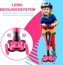 Hurtle 3-Wheeled Scooter for Kids - Wheel LED Lights, Adjustable Lean-to-Steer Handlebar, and Foldable Seat - Sit or Stand Ride with Brake for Boys and Girls Ages 1-14 Years Old by TinyTreasures Baby Boutique
