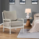 DUHOME Linen Fabric Spindle Accent Chair with Wood Frame,Spool Chairs with High Resilience Spring Cushion and Armrest Pads, Leisure Armchair for Living Room Bedroom Farmhouse Home Office Belcony by CozyNest Decor