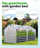 Quictent Portable Mini Cloche Greenhouse w/ Elevated Bottom, Roll-up Zippered Window Waterproof UV-Resistant Hot House for Indoor Outdoor Gaden, 71" x 36" x 36", White by GreenHaven Gardens