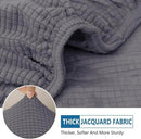 hyha Waterproof Couch Cushion Covers for Pets, Non Slip Sofa Cover for Dogs Washable, Soft Thick Stretch Jacquard Fabric, Sofa Slipcovers with Elastic Bottom (1 Piece for Backrest M, Middle Grey) by CozyNest Decor