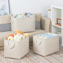 Bidtakay Large Storage Baskets for Shelves 3 Pack Fabric Storage Bins for Organizing Linen Collapsible Organizer for Closet-Light Biege by TinyTreasures Baby Boutique