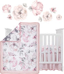 Lambs & Ivy Signature Botanical Baby Watercolor Floral 4-Piece Crib Bedding Set by TinyTreasures Baby Boutique