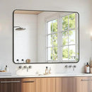 Bathroom Mirror 48" x 36", Large Rectangle Wall Mirror, Black Metal Frame Wall Mounted Mirrors for Bathroom, Vanity, Bedroom, Entryway Decor(Horizontal/Vertical) by CozyNest Decor