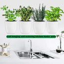 ORIMERC 6 Pack White Self Watering Wall Hanging Planter Pots Vertical Garden Window Mount Indoor Outdoor Plant Flower Basket Kitchen Herbs Balcony Railing Shelf Fence Bedroom Trellis Decor(Medium)