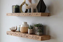 Urban Legacy Reclaimed Barnwood Planks | Floating Shelves for Wall w/Flush Mount Shelf Bracket Set Included | Set of 2 (Natural, 18" x 7" x 2") by CozyNest Decor