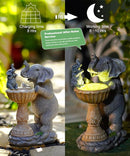 Garden Elephant Statues for Bird Bath: Outdoor Sculptures for Lawn Patio Yard Balcony Porch - Unique Gifts for Mother Grandma by GreenHaven Gardens