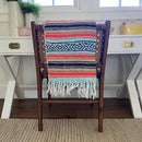 Del Mex Classic Mexican Blanket, Large Authentic Woven Falsa Throw (70"x50"), Artisan Southwest Décor for Beach, Yoga, Outdoors (Mint/Tan/Orange) by CozyNest Decor