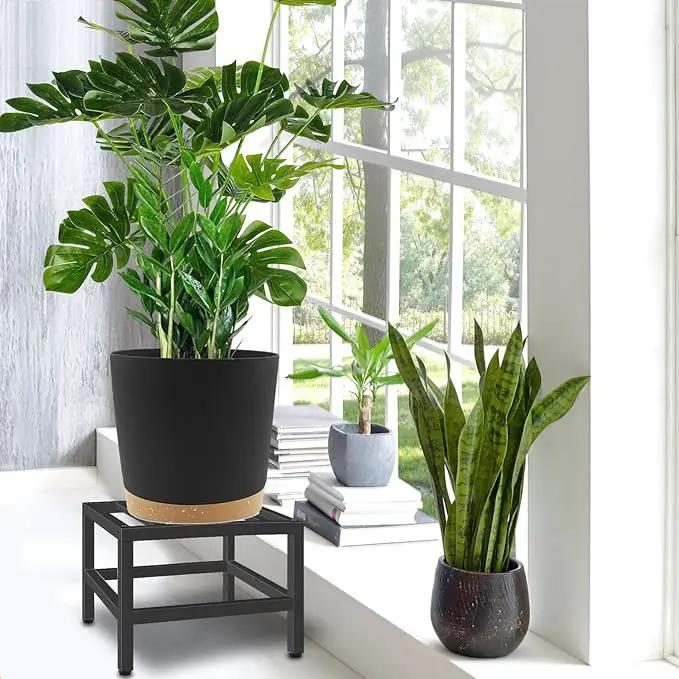 Plant Stand Indoor Outdoor, 3 Pcs Heavy Duty Plant Stands Metal Pedestal Stand for Indoor Outdoor, Wrought Iron Flower Stand Display Planter Shelf for Garden Deck Living Room, photo 2 of 7