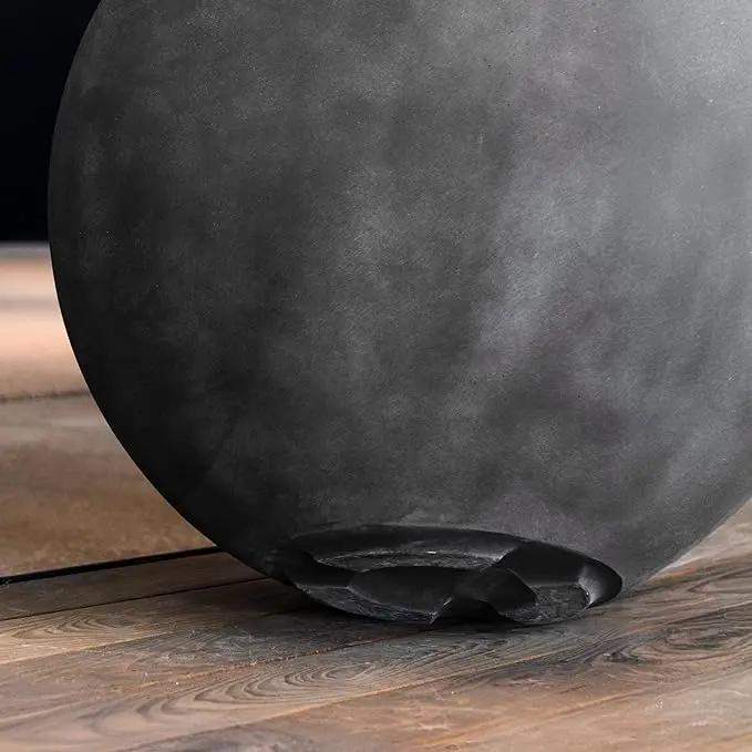 Orbo Large Planter – Fiberglass Indoor/Outdoor and Weather-Resistant Globe Planter (Grey Stone, 35.4" D x 31.3" H), photo 9 of 9