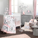 Lambs & Ivy Happy Jungle Pink/White Safari Nursery 5-Piece Crib Bedding Set by TinyTreasures Baby Boutique