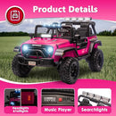 Sopbost 24V 7Ah 2 Seater Ride On Truck Ride On Toy for Big Kids Ride On Car with Remote Control Off-Road Electric Car with Shock Absorber, LED Lights, Bluetooth Music Player, EVA Tires, Pink by TinyTreasures Baby Boutique