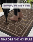 DEXI Front Door Mat Outside Entrance, Heavy Duty Non Slip Low Profile Doormat for Entryway, Trap Dirt and Moisture Welcome Mats, Easy Clean, Patio, Garage, 4x2, Brown by CozyNest Decor