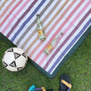 Little Unicorn 5'x5' Outdoor Family Picnic & Beach Blanket | Durable & Water-Resistant Fabric | Compact Fold & Easily Wipes Clean | Zipper Pocket (Chroma Rugby Stripe) by TinyTreasures Baby Boutique