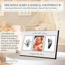 Inkless Hand and Footprint Kit, Baby Keepsake Plaque & Baby Shower Gifts - Ideal as Mom To Be Gift, Nursery Picture Frames, Clean Touch Hand and Footprint Kit (Style 2 - Design 4) by TinyTreasures Baby Boutique