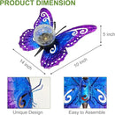 Solar Lights Outdoor Garden Butterfly Decor, Metal Butterfly Statue Decoration with LED Crackle Glass Globe, Solar Powered Lighted Garden Art Decor for Patio Lawn Yard Pathway Tabletop Ground by CozyNest Decor