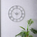 CLXEAST Large Modern 30 Inch Wall Clock Silver, Oversized Big Roman Numeral Metal Wall Clocks for Living Room Decor, Home Office by CozyNest Decor