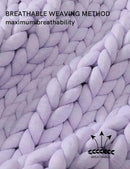YnM Chunky Throw Blanket, Medium-Weight, Hand Knitted, Skin Friendly, Ventilated and Breathable, Machine Washable, Home Décor Piece for Couch, Sofa and Bed (Iris Lavender, 40x50 Inch) by CozyNest Decor