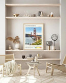 HesenDot Natural OAK Wood Golden Gate Bridge Framed Wall Art,12x16in San Francisco City Skyline Canvas Wall Print,Modern Urban Landmark Wall Decor for Living Room,Bedroom,Office Gallery Gifts Set of 1 by CozyNest Decor