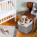 HNZIGE Foldable Storage Bins 13x13 Storage Cubes Set of 4 Fabric Linen Storage Baskets for Shelves Drawer with Handles Organizer for Shelves Toy Nursery Closet Bedroom by TinyTreasures Baby Boutique