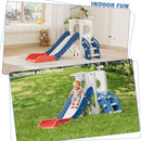 KORIMEFA 7 in 1 Toddler Slide, Kids Slide for Toddlers Baby 1-3 Years Old, Indoor and Outdoor with Basketball Hoop & Golf Set, Plastic Slides for Kids Easy Assembly, Blue by TinyTreasures Baby Boutique