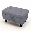 Ottoman Rectangular Storage Ottoman Bench, Flannel Footrest Stool Footstool with Lid for Living Room, Bedroom, Entryway, Gray, 28.5"x19"x17.5" by CozyNest Decor