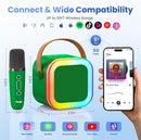 Mini Karaoke Machine for Kids Adults, Portable Bluetooth Mini Karaoke Microphone Singing Speaker Karaoke Player with 2 Wireless Mic, for All Smartphones,Birthday, Family,Home Party (Dark Green) by TinyTreasures Baby Boutique
