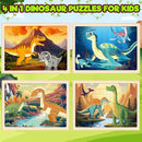4 Packs Puzzles for Kids Ages 4-6, Wooden Dinosaur Puzzles for Toddlers Ages 2-4, Preschool Educational Dino Puzzles Boards Toys Gifts for 3 4 5 6 Boys Girls by TinyTreasures Baby Boutique