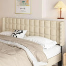 VECELO Headboard King Size, Linen Upholstered Headboards Only with Nailhead Trim Wingback, Square Stitched Design, Adjustable Height from 40" to 49.8", Oatmeal by CozyNest Decor