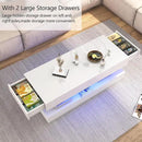 Uspeedy 47.3IN High Glossy LED Coffee Table,APP LED Lights,Black/White, Modern Furniture for Living Room (White) by CozyNest Decor