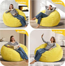 3.5FT Bean Bag Chairs Teardrop Bean Bag Chair for Adults Beanbag Chair with Memory Foam Filled Machine Washable Cover for Living Room, Bedroom (Large,Yellow) by TinyTreasures Baby Boutique