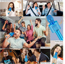BONAOK Wireless Bluetooth Karaoke Microphone,3-in-1 Portable Handheld Karaoke Mic Speaker Machine Birthday Home Party for PC or All Smartphone (Q37 Blue) by TinyTreasures Baby Boutique