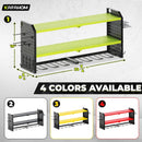KAFAHOM Power Tool Organizer, Large 8 Drill Holder Wall Mount with 2 Side Pegboards, Heavy Duty Metal Tool Shelf with 12 Hooks, Storage Rack for Garage Organization, Battery Shelves - Green by GreenHaven Gardens