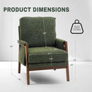 Modern Accent Chairs Set of 2 for Living Room Mid Century Arm Chairs Upholstered Bedroom Chairs Comfy Lounge Chairs with Solid Wood Frame, Green by CozyNest Decor