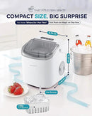 EUHOMY Countertop Ice Maker Machine with Handle, 26lbs Per Day, 9 Ice Cubes Ready in 6 Mins, Auto-Cleaning Portable Ice Maker with Basket and Scoop, for Home/Kitchen/Camping/RV (White) by CozyNest Decor