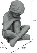 EMSCO Group Nature Boy Statue – Natural Granite Appearance – Made of Resin – Lightweight – 16” Height by GreenHaven Gardens
